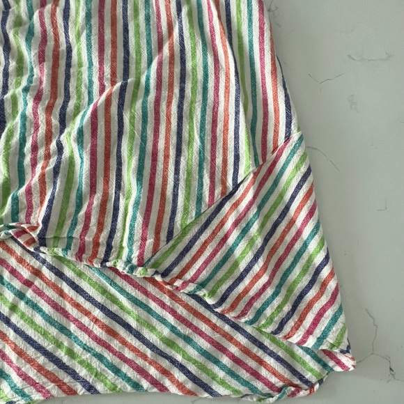 FOR CYNTHIA COLLARED MULTI COLORED STRIPE SLEEVELESS TUNIC - Picture 5 of 5